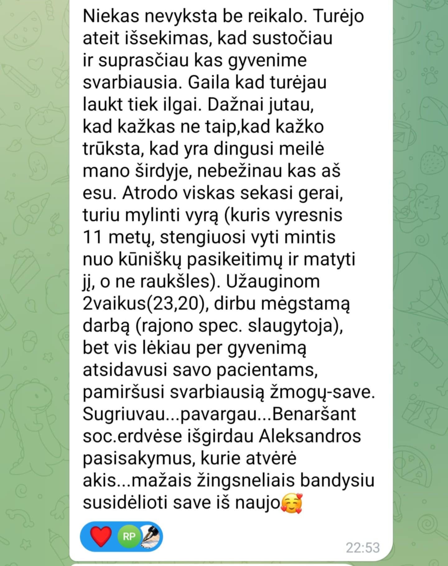 Grupės narės atsiliepimas apie Aleksandros vedimą