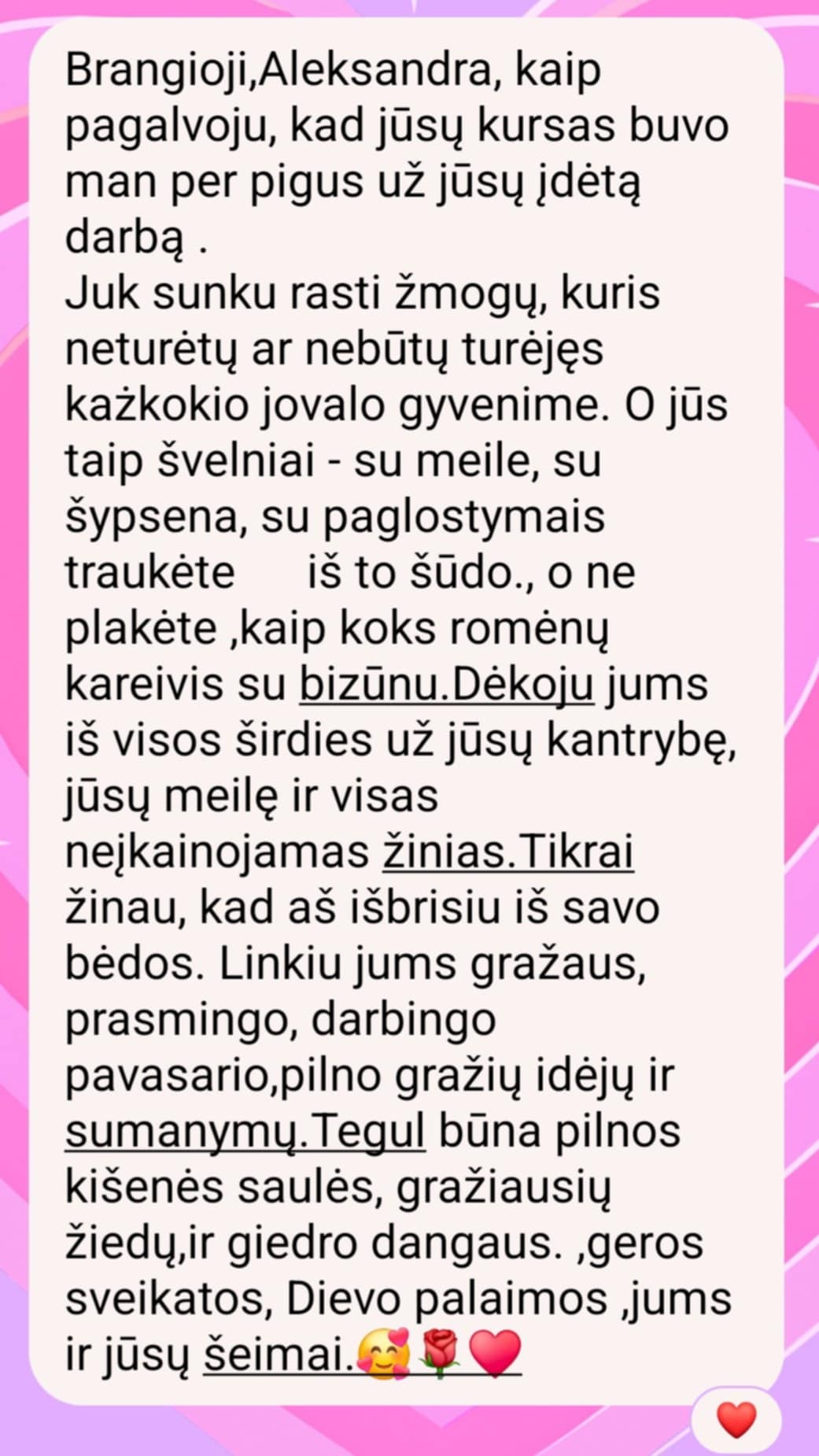 Dalyvės atsiliepimas — kursas buvo per pigus už tokį darbą